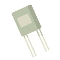 Resistor. Electrical engineering and electronics with two pins on white background vector