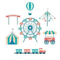 elements of amusement park vector