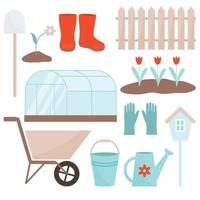 gardening tools collection vector