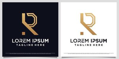 Golden gradient color letter r logo design template for business icon with creative concept vector