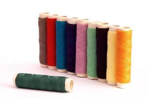 Colored spools threads photo