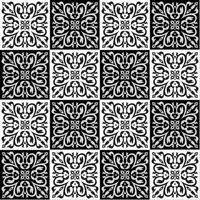 Hand drawing seamless pattern for tile in black and white colors. vector