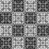 Hand drawing seamless pattern for tile in black and white colors. vector