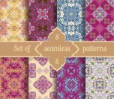 Set hand drawing tile vintage color seamless pattern. Italian majolica style vector