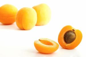 Apricot on white ground photo