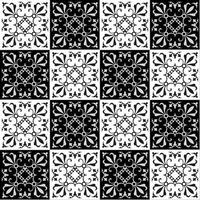 Hand drawing seamless pattern for tile in black and white colors. vector