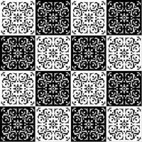 dibujo a mano de patrones sin fisuras para azulejos en colores blanco y negro. vector