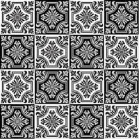 Hand drawing seamless pattern for tile in black and white colors. vector