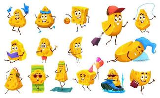 Cartoon cheese vector characters and personages