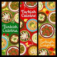 cocina turca restaurante platos vector banners