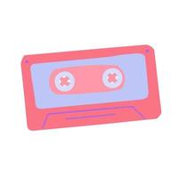 Hand-drawn cute isolated clipart illustration of y2k old cassette tape vector