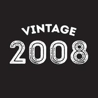 2008 vintage retro t shirt design vector black background