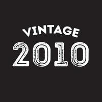 2010 vintage retro t shirt design vector black background