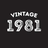 1981 vintage retro camiseta diseño vector fondo negro