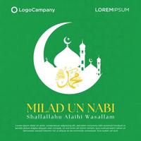 feliz maulid nabi muhammad, o mawlid al nabi muhammad, o mawlid profeta muhammad con estilo plano. ilustración vectorial vector