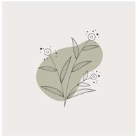 conjunto de vectores de arte de pared botánica. dibujo de arte de línea de follaje con forma abstracta. diseño de arte abstracto de plantas para impresión, portada, papel tapiz, arte de pared minimalista y natural. ilustración vectorial.