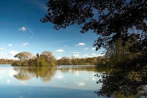 Autumn pond panorama photo