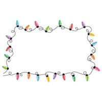 Christmas lights string isolated on white background vector