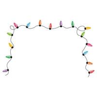 Christmas lights string isolated on white background vector