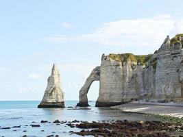 scenic with natural cliff on english channel beach photo