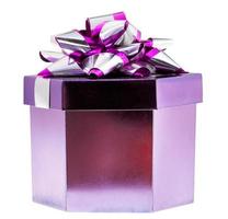 shining purple gift box photo