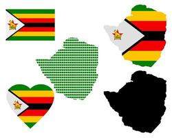 Zimbabwe map different types and symbols on a white background vector