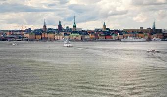 panorama of Stockholm city in autumn day, Sweden photo