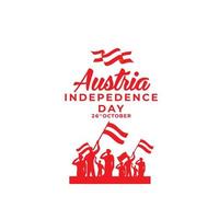 happy austria independence day  with austria  flag logo vector design
