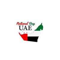 día de la independencia de los emiratos árabes unidos con la ilustración del diseño del logotipo del mapa de los emiratos árabes unidos vector