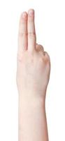 two fingers counting - hand gesture photo