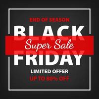 Black Friday Sale Banner. Dark background for seasonal offer discounts. Promotion and shopping templates. Vector illustration