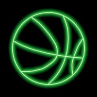 Neon green form of basketball on a black background vector