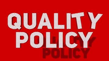kvalitet politik 3d brev faller på röd golv, företag profil presentation intro, 3d tolkning video