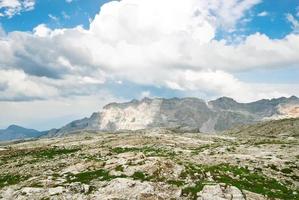 stone valley in Dolomites mountains photo