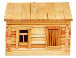 fachada de casa de troncos de madera foto