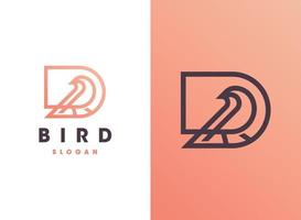 Letter D Bird Logo vector