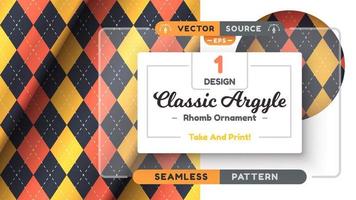 Halloween Argyle Seamless Pattern, Fabric Texture Background, Textile Wallpaper vector