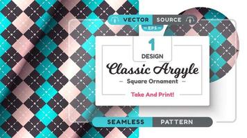 Argyle Seamless Pattern, Fabric Texture Background, Textile Wallpaper vector