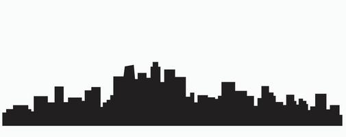 Modern City Skyline silhouette outline drawing on white background. vector