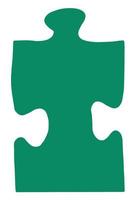one green piece of jigsaw puzzle photo