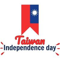 Taiwan independence day 10th double tenth October with taiwan flag symbol of patriotism and nationalism. vector flat design illustration feed social media background