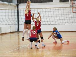 vista del juego de voleibol foto