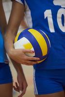 vista del juego de voleibol foto