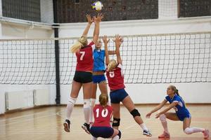 vista del juego de voleibol foto