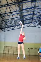 vista del juego de voleibol foto