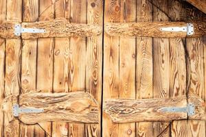 puerta de hadas de madera. hermoso fondo natural. puerta como elemento decorativo. casa de hadas primer plano, lugar para texto. foto