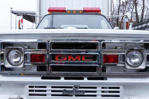 Moscow, Russia - February 15, 2021. View of a GMC Truck or Pickup with Front Grille photo