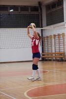 vista del juego de voleibol foto