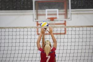 vista del juego de voleibol foto