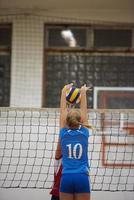 vista del juego de voleibol foto